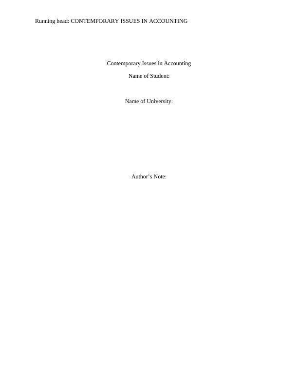 ACC303 Contemporary Issues in Accounting - Desklib_1