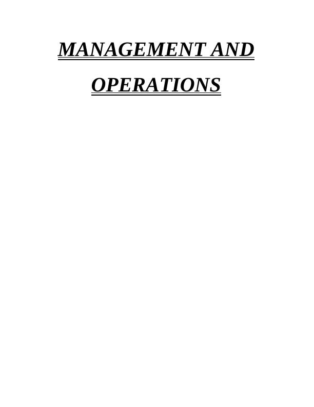 Assignment: Management And Operations_1