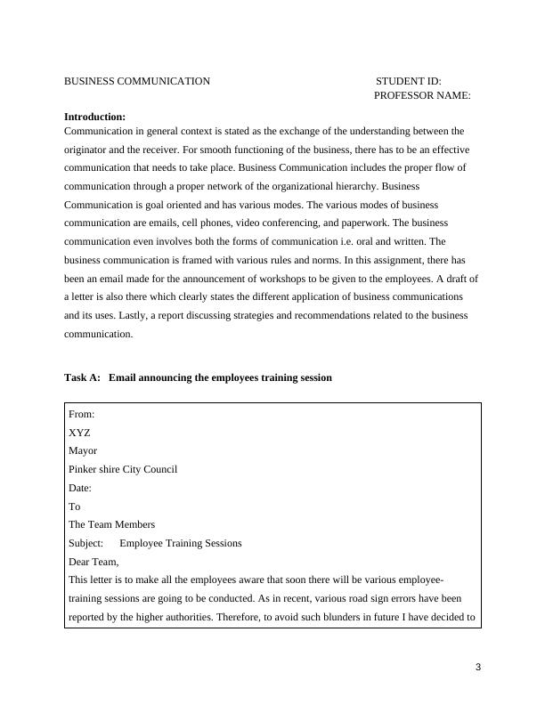 Assignment On Business Communication - Email To The Employees_3
