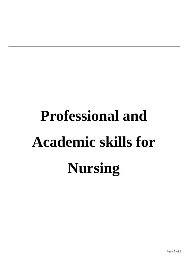 Professional and Academic Skills for Nursing_1