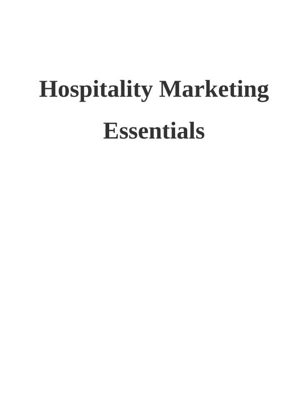 Hospitality Marketing Essentials – Doc_1