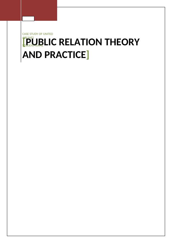 Public Relation Theories and Practises | Case Study_1