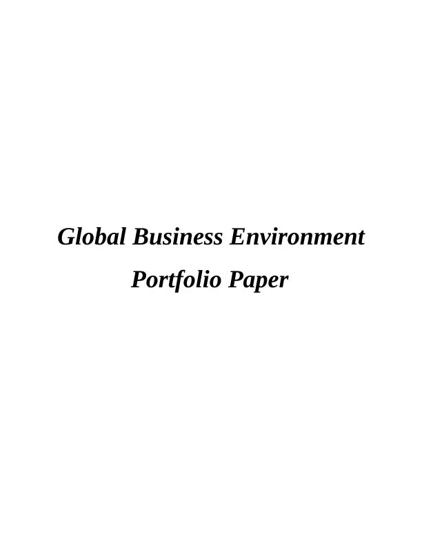 Global Business Environment Portfolio Paper_1