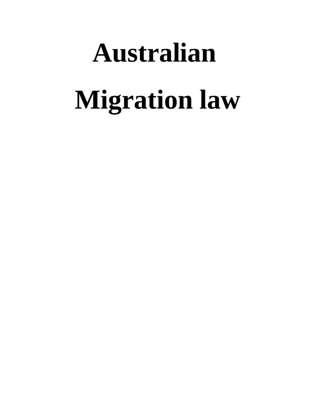 Australian Migration Law_1