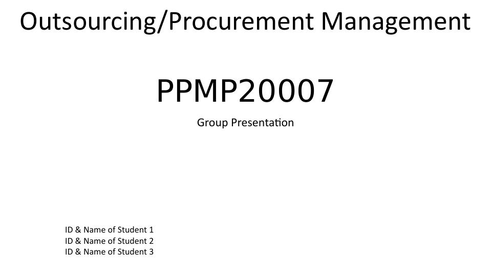 Outsourcing/Procurement Management Presentation_1