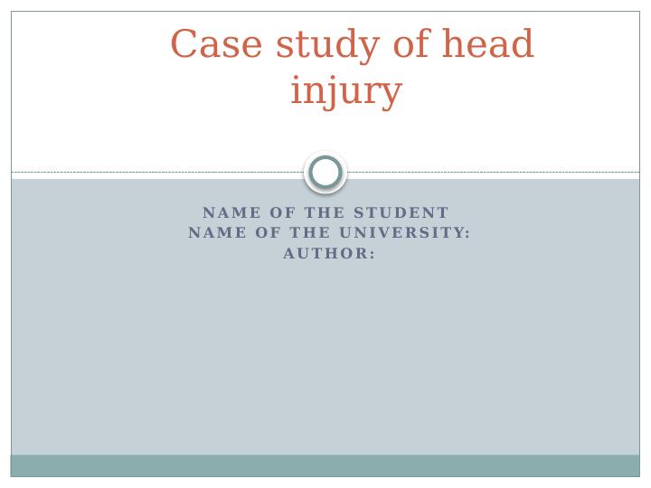 Case Study of Head Injury_1