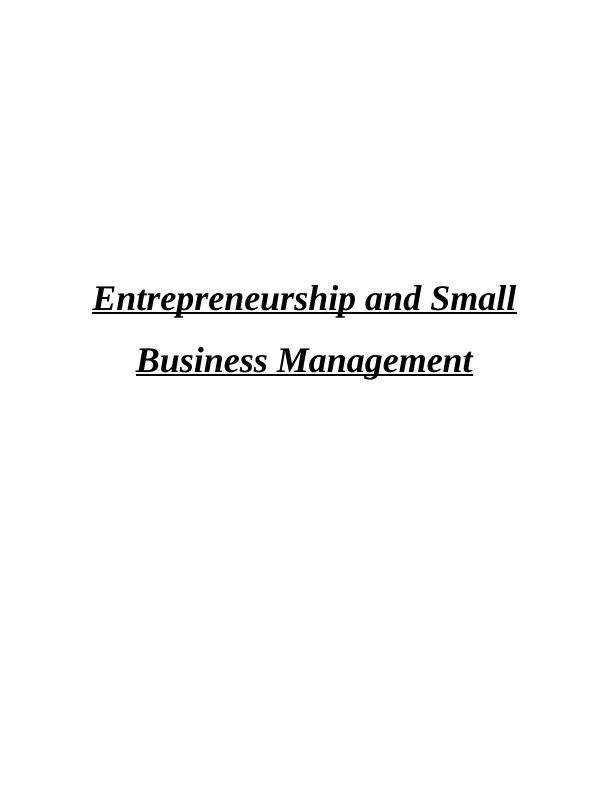Entrepreneurship and Small Business Management - UK (Solved)_1