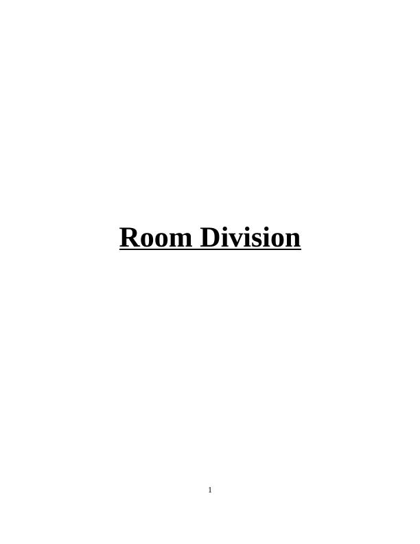 Room division - Ritz-Carlton Hotel Assignment_1