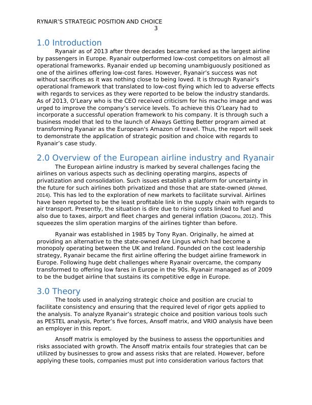 Ryanair’s Strategic Position and Choices | Report_4