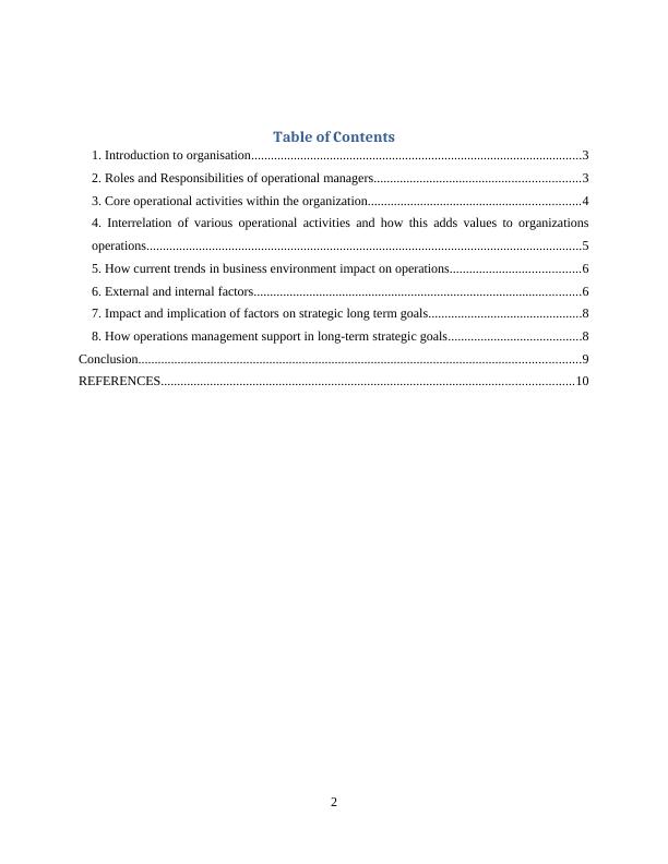 principles of operations management assignment