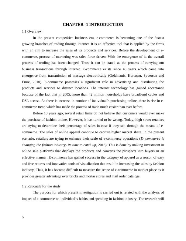 The Impact of ECommerce on Individual Habits and Spending in the Fashion Industry: Dissertation (To analyze the impact of Ecommerce on Individual habits and spending in the fashion industry)_5