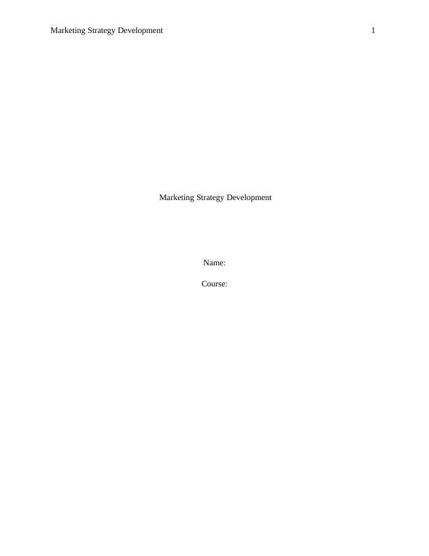 Assignment on Marketing Strategy Development_1