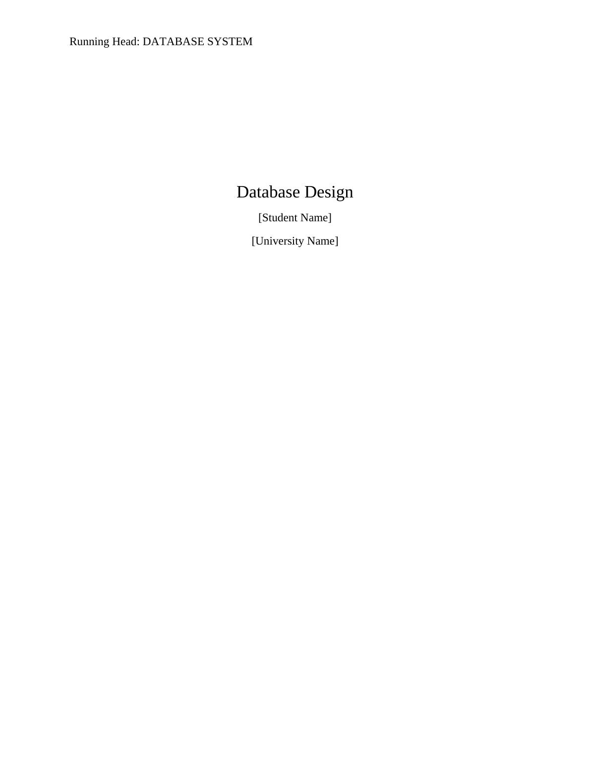 Database Design: Assignment_1