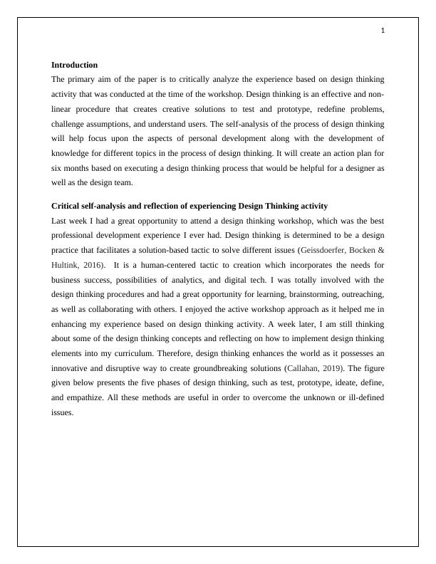 Reflective Report on Design Thinking Workshop_2