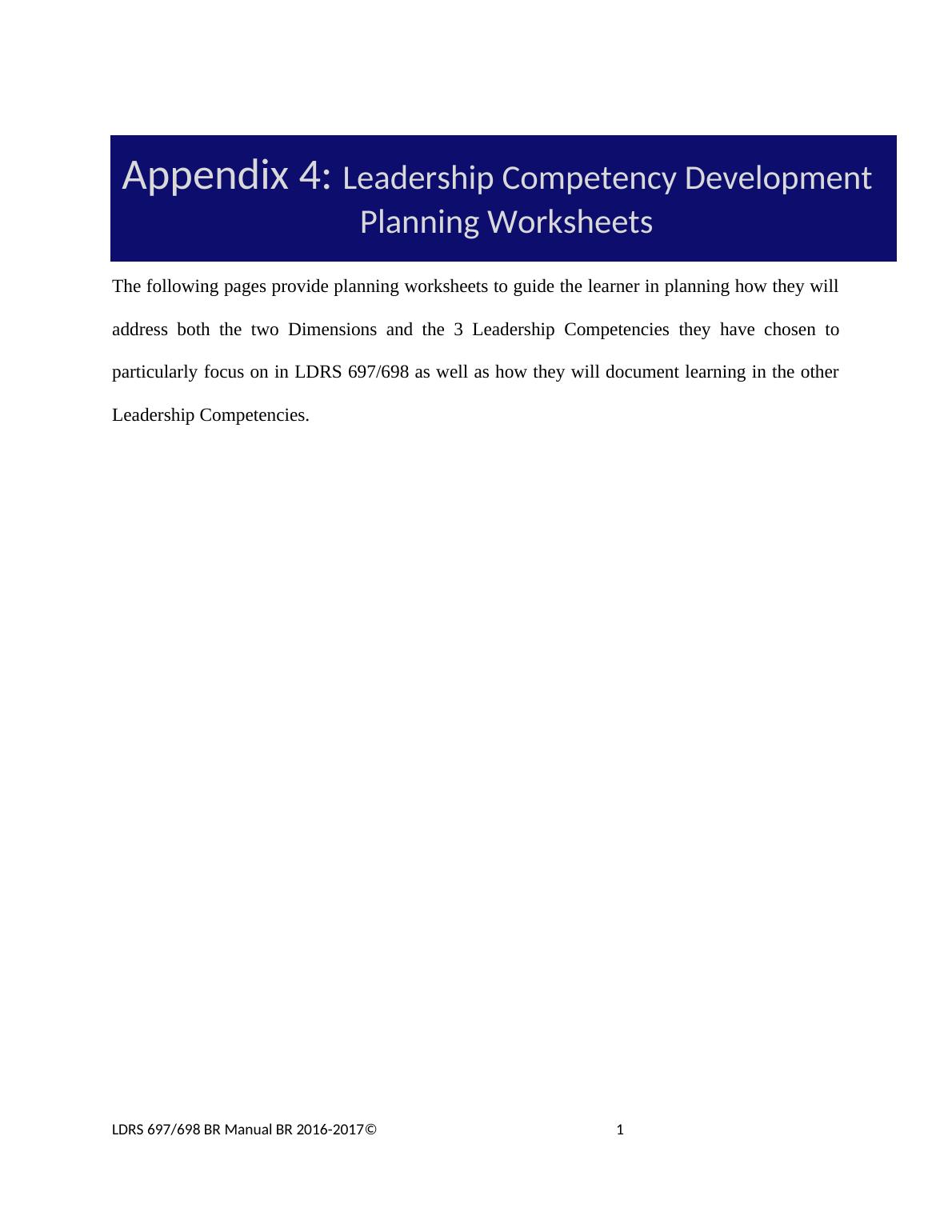 leadership and personality development assignment