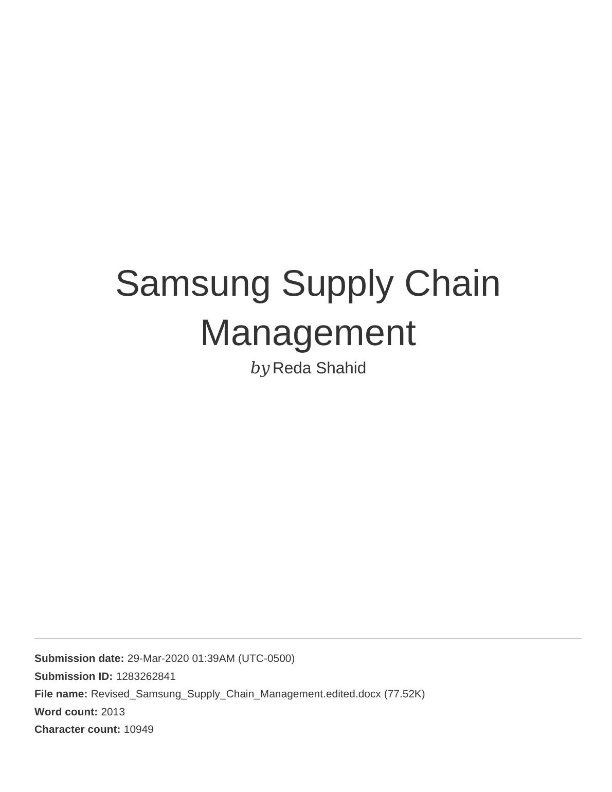 What is Supply Chain Management (SCM)?  Assignment_1