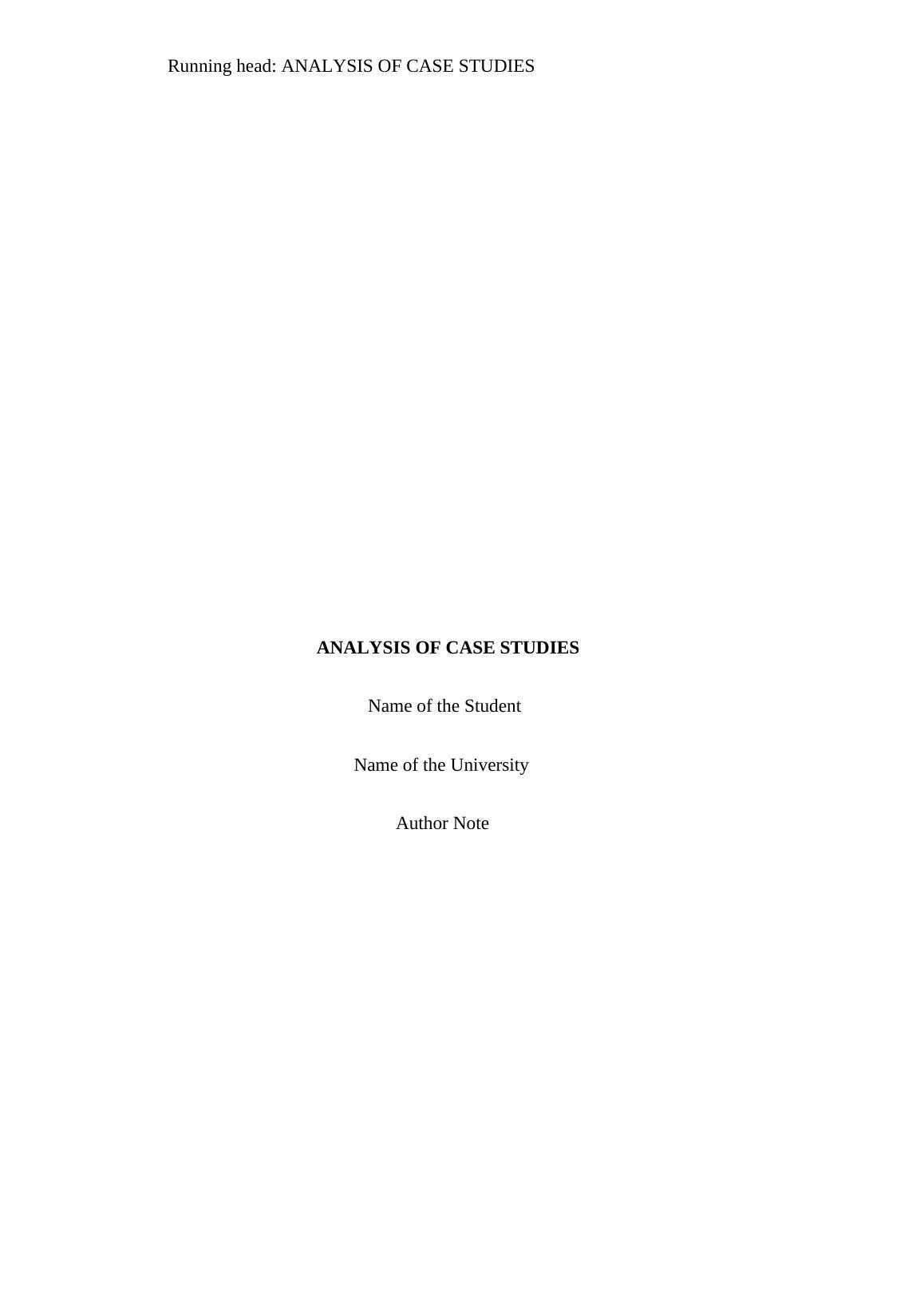 Case Studies  Analysis Report_1