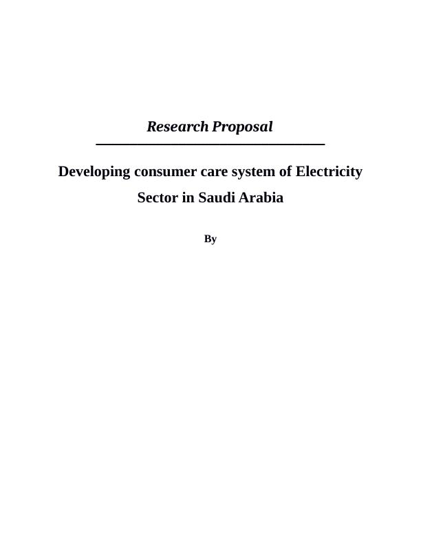 Developing Consumer Care System of Electricity Sector - Saudi Arabia_1