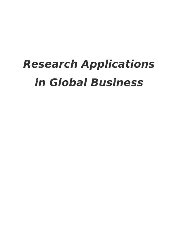 Research Applications in Global Business_1