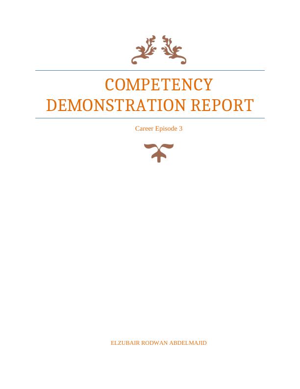 Competency Demonstration Report - Heating, Ventilation and Air Conditioning (HVAC) System_1