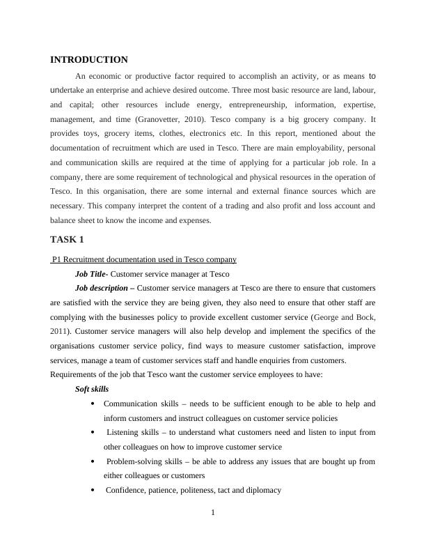 Essay on Business Resources - Tesco_3