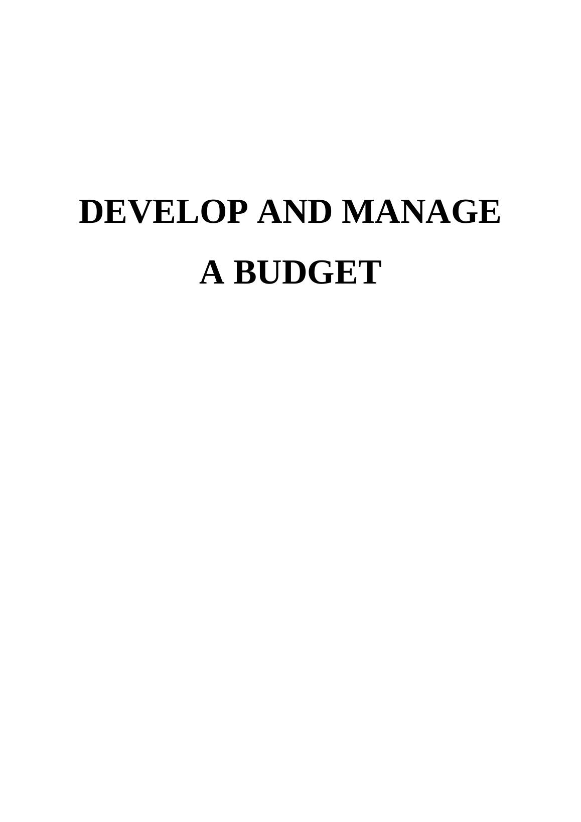 Develop and Manage a Budget_1