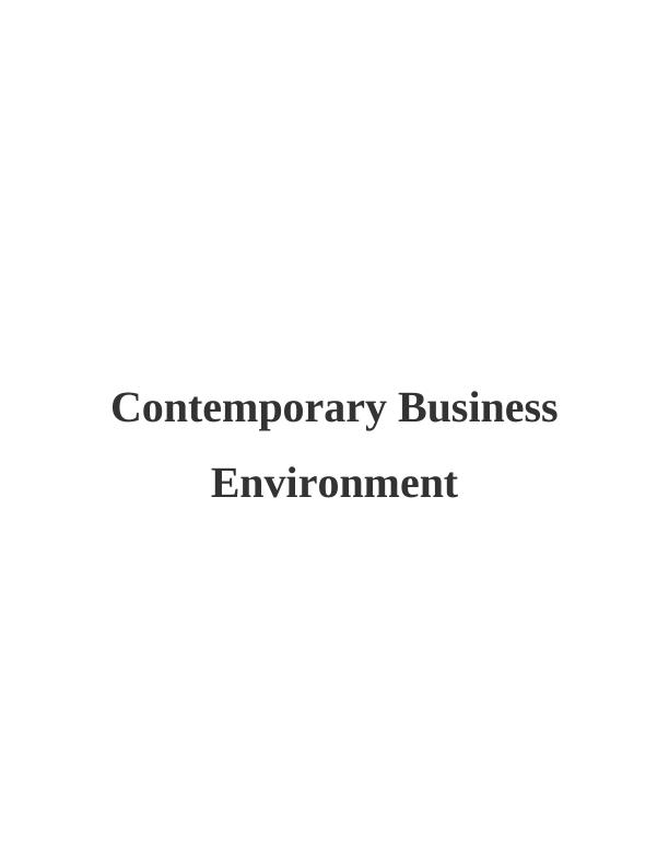 Contemporary Business Environment: Brexit and its Impact_1