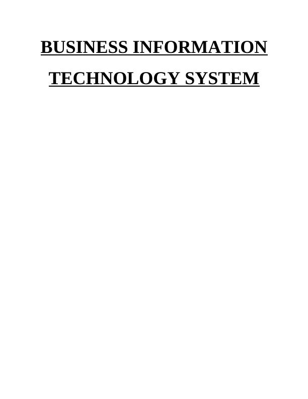 Business Information Technology System- Assignment_1