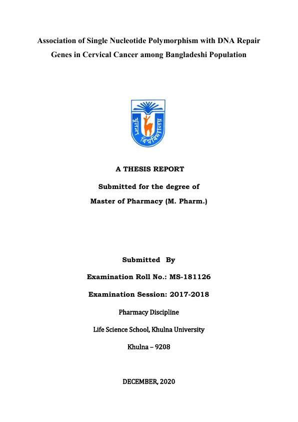 A Thesis Report on Nucleotide Polymorphism_1