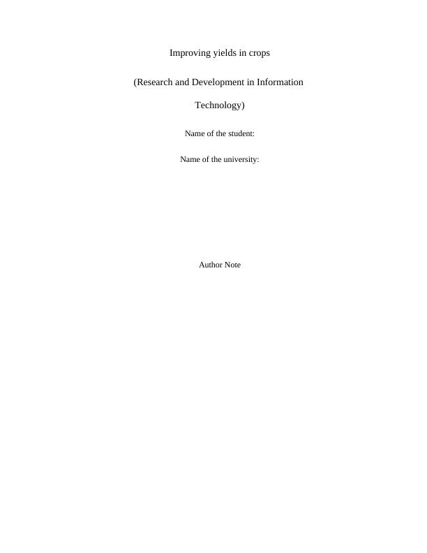 Research and Development in Information Technology - Assignment_1