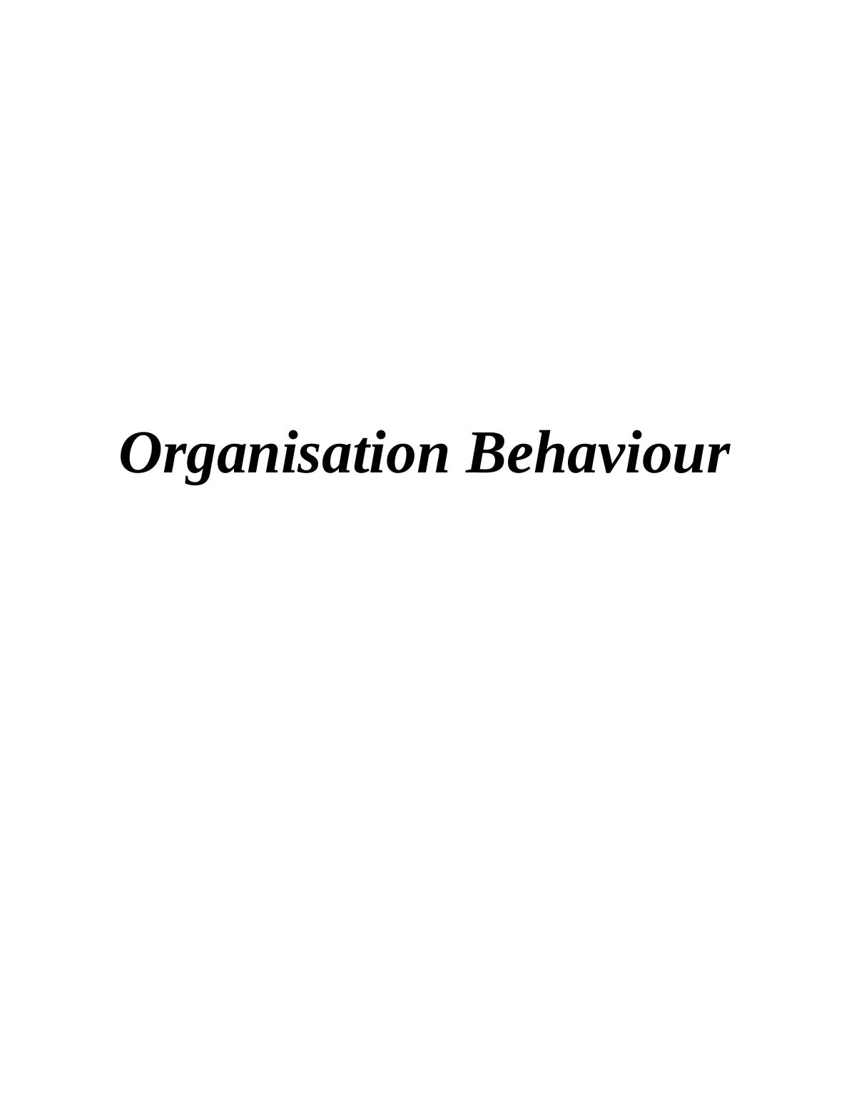 Culture, Power and Politics Influence Individual and Team Behaviour - Report_1