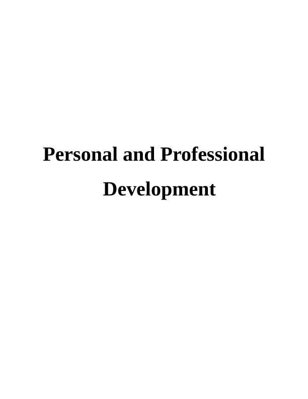 Assignment (PPD) Personal and Professional Development_1