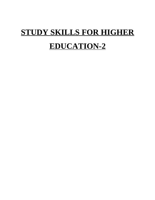 Study Skills : Assignment 2_1