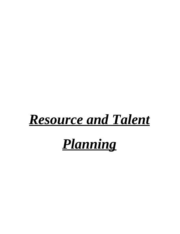 Resource and Talent Planning Assignment Solved - Argos_1