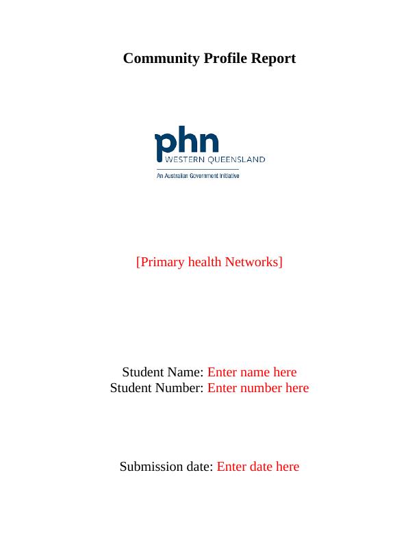 Primary Health Networks: Community Profile Report_1