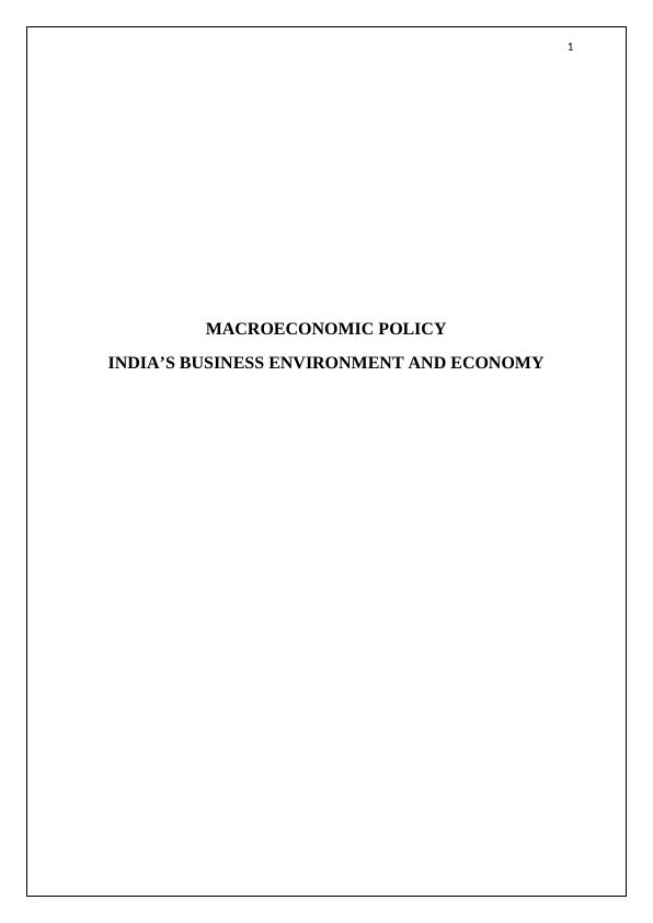 (PDF) Changing Scenario of India's Business Environment_1