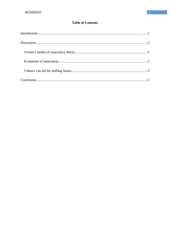 Vroom’s Model of Expectancy Theory for Staffing Issues in Business