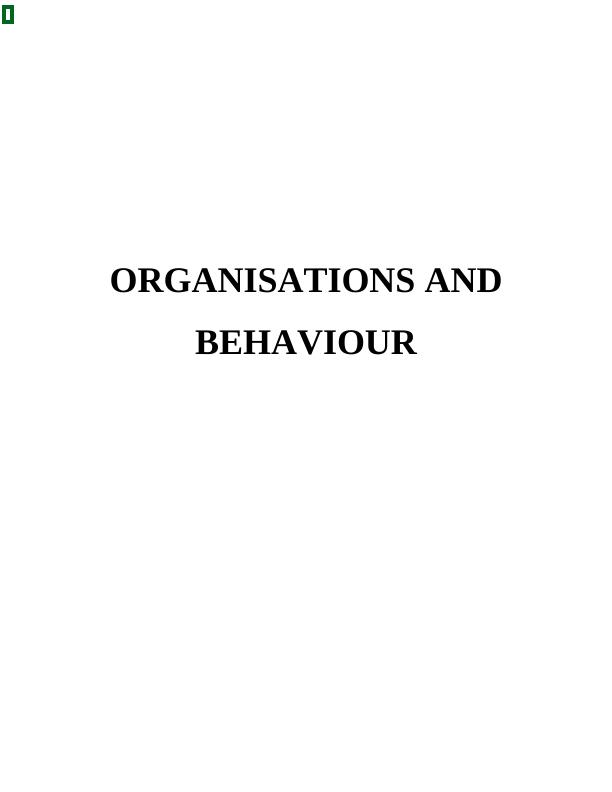 Organisations and Behaviour_1