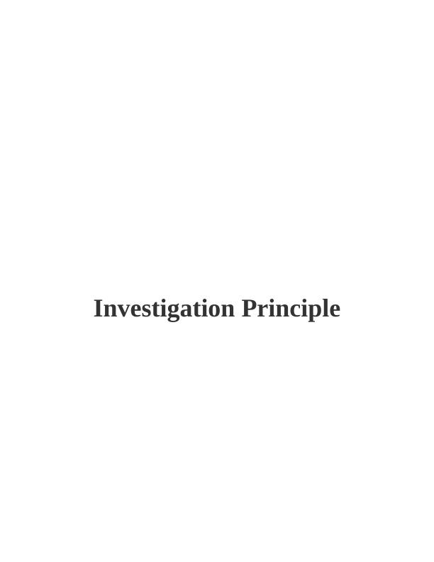 Assignment on Investigation Principle_1
