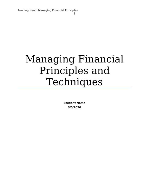 Managing Financial Principles Analysis_1