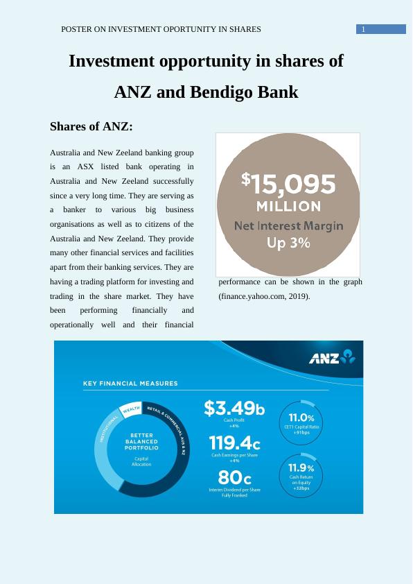 Investment Opportunity in Shares of ANZ and Bendigo Bank_1