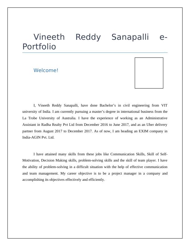 Vineeth Reddy Sanapalli e-Portfolio_1