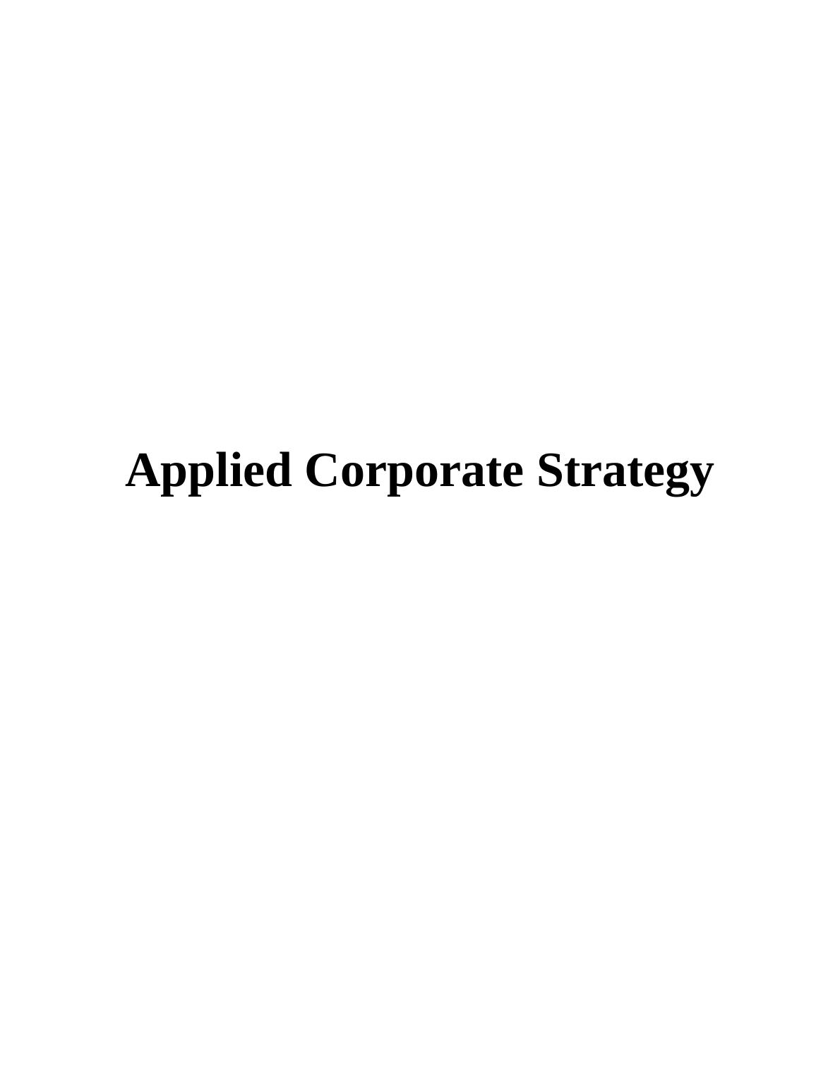 applied corporate strategy assignment