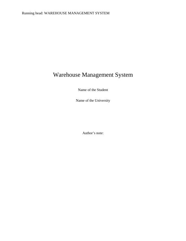 Warehouse Management System Report 2022_1