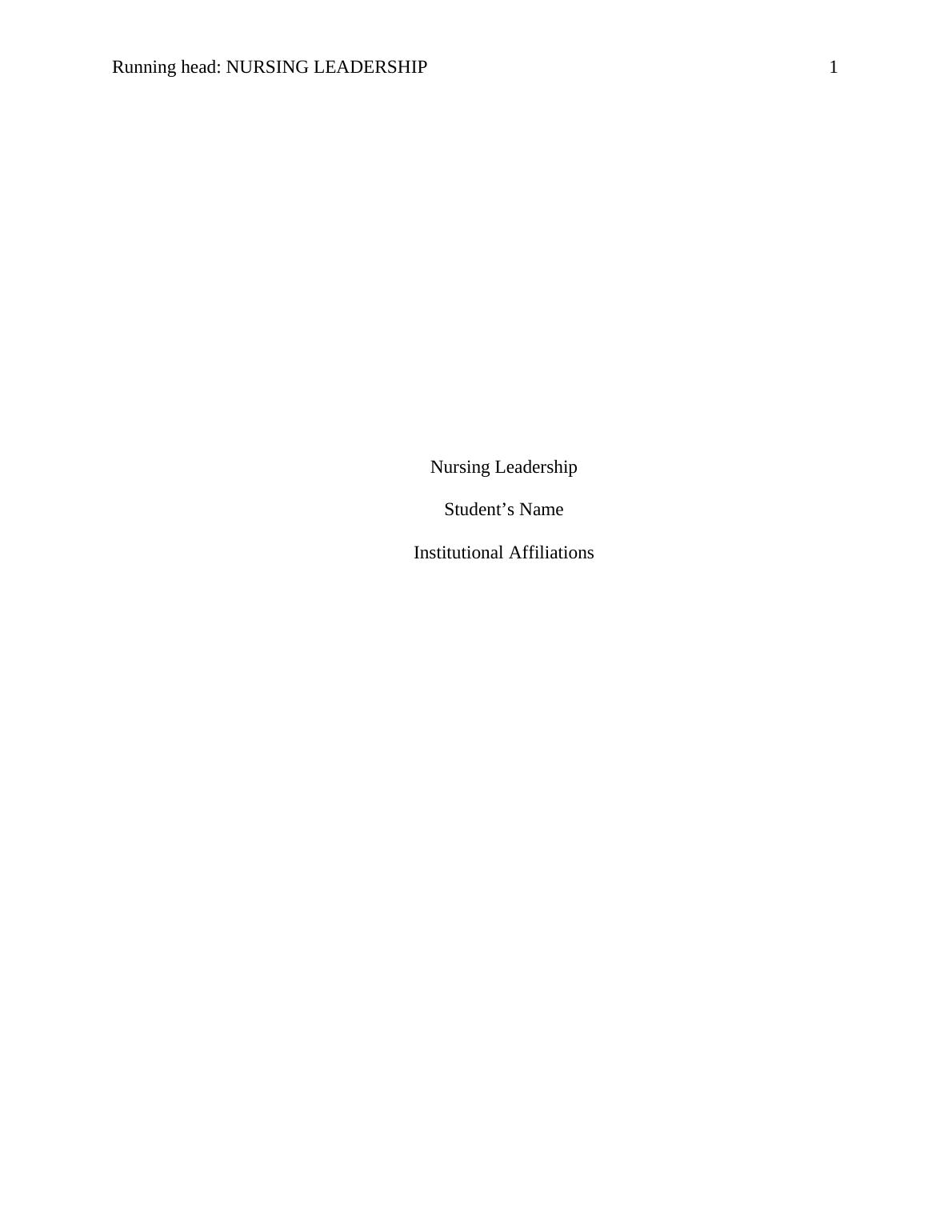 Nursing leadership Assignment  PDF_1