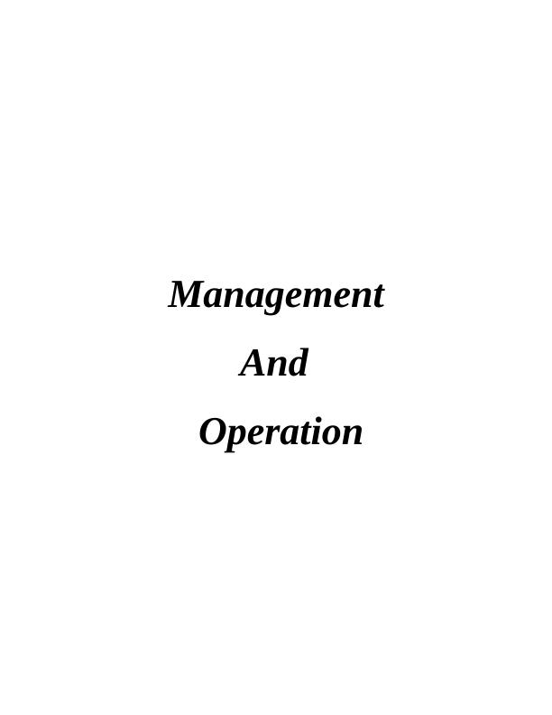 Management and Operation of Starbucks_1
