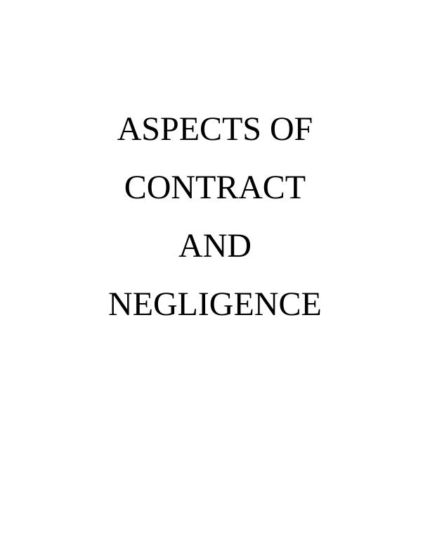 Report On Aspects Of Contracts & Lawfulness Of Business Terms_1