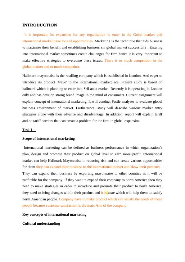 International Marketing -  hallmark Assignment_3