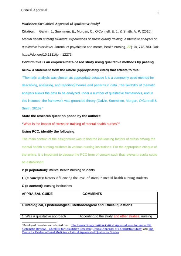 Worksheet for Critical Appraisal of Qualitative Study_2