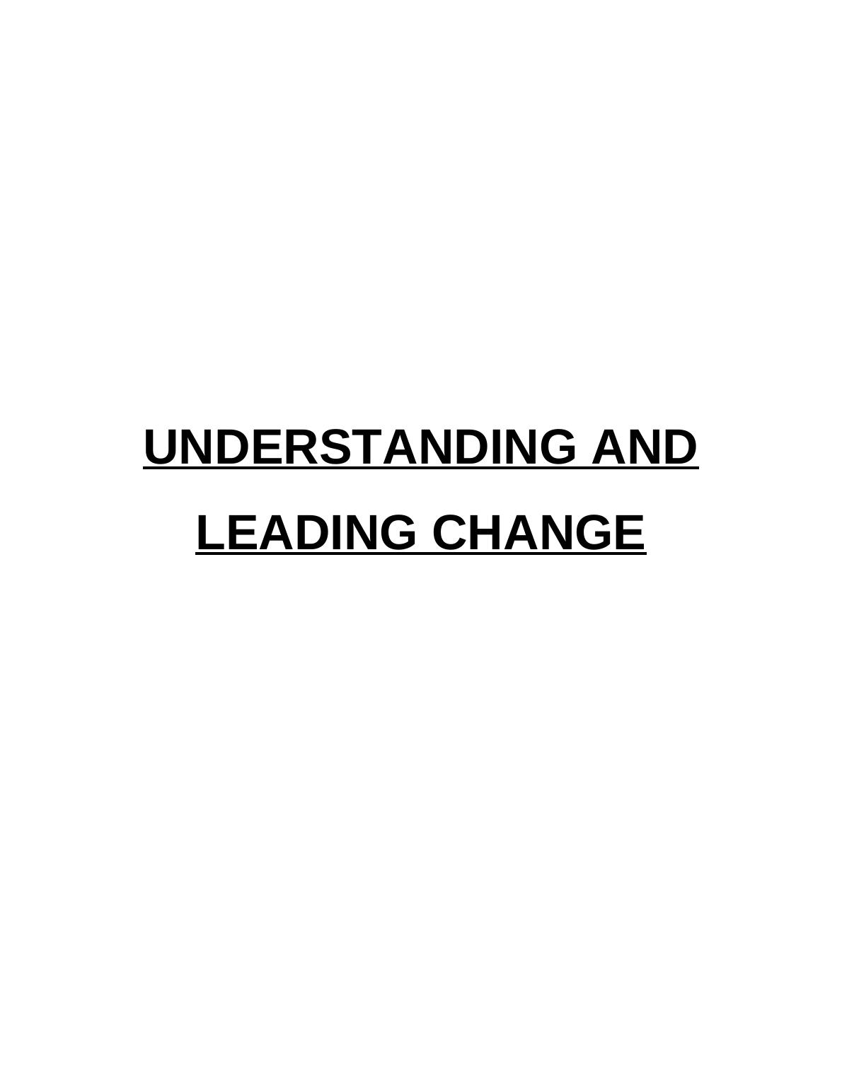 understanding and leading change hnd assignment